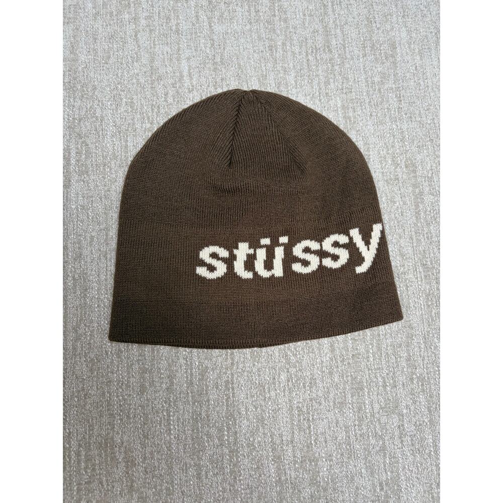 Stussy Helvetica Jacquard Skull Cap Beanie NEW